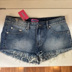 NWT Edikted Distressed Blue Jean Shorts size Medium